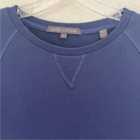 NWOT Men’s Slate & Stone Blue Crew Neck Washed Pullover Sweatshirt – Med - Picture 7 of 8